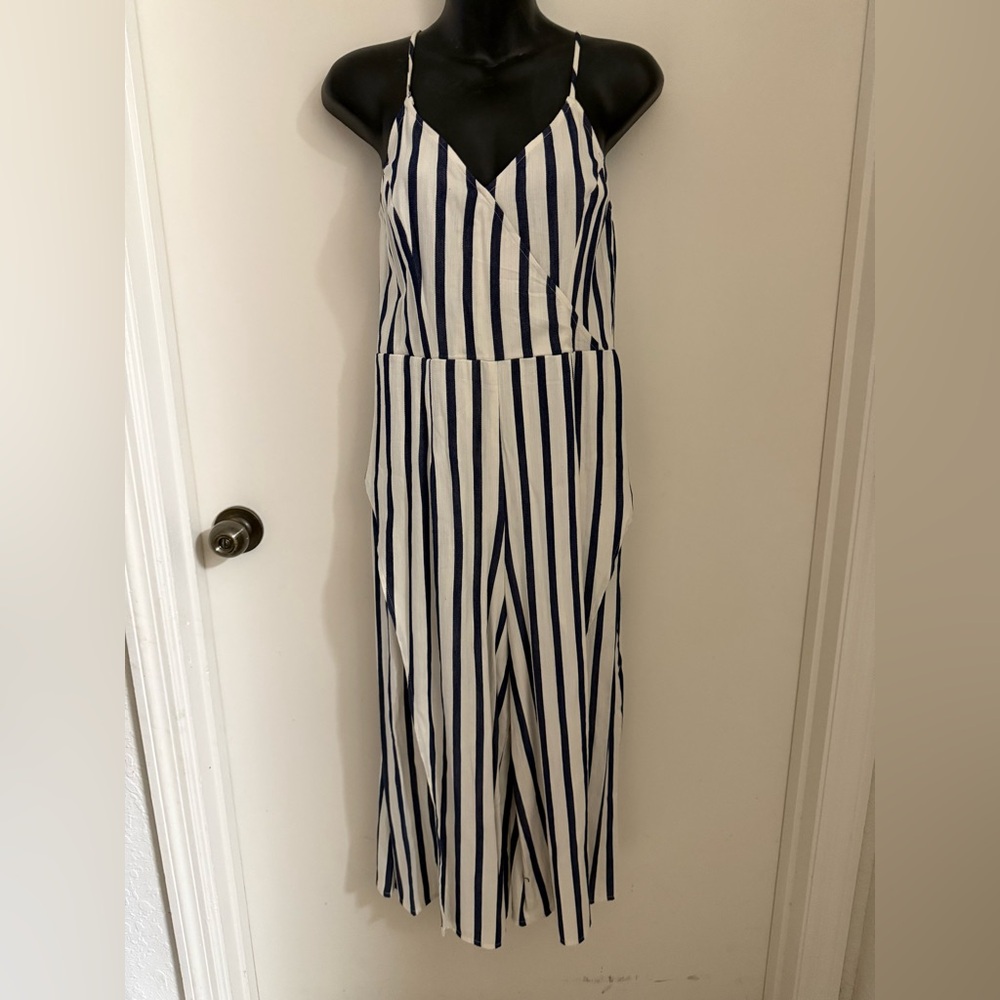 Xhilaration Blue and White Jumpsuit Relaxed Fit